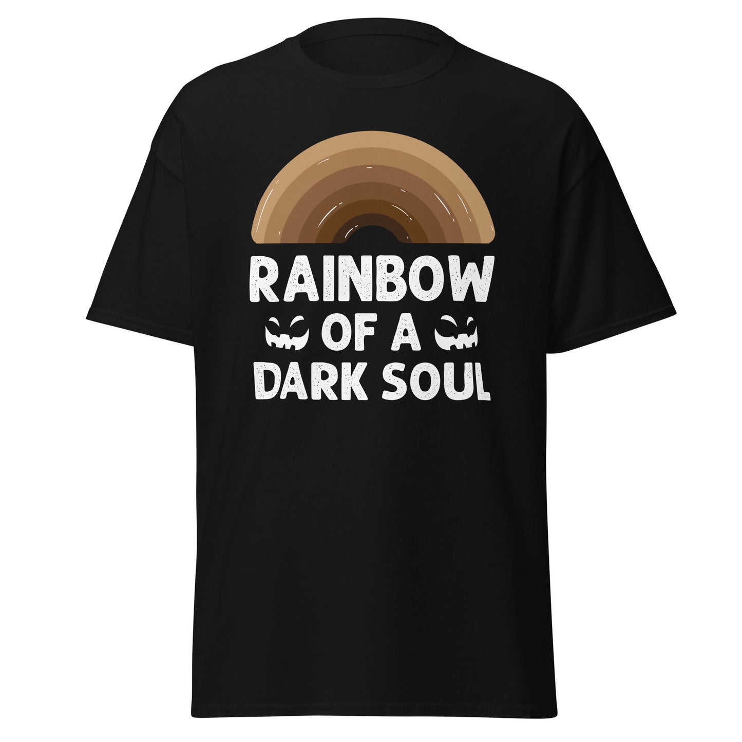 Embrace the Shadows, Halloween Soft Tee - Dark Soul Rainbow