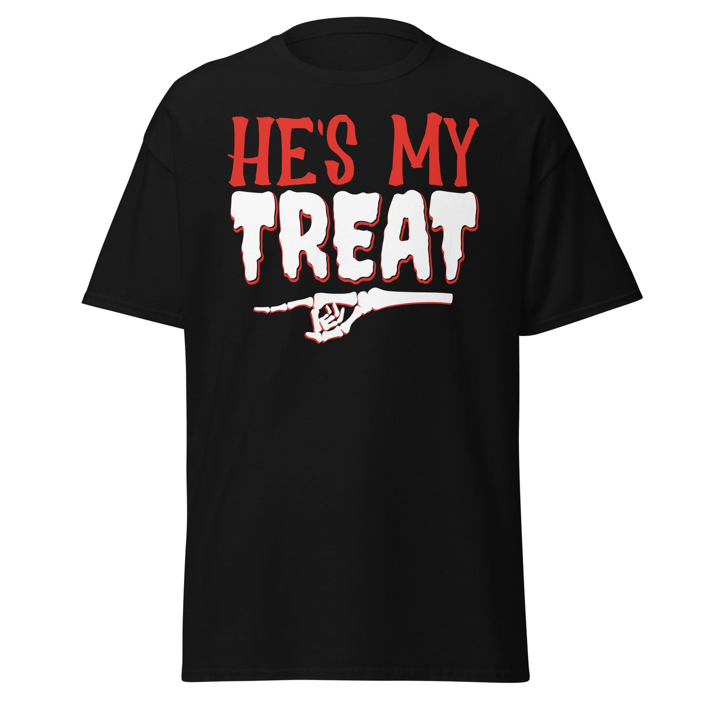 Spooky Season Style: He's My Treat Couple's T-Shirt