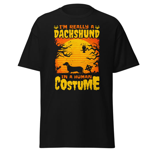 Soy realmente un DACHSHUND en un disfraz humano, camiseta de estilo suave de Halloween