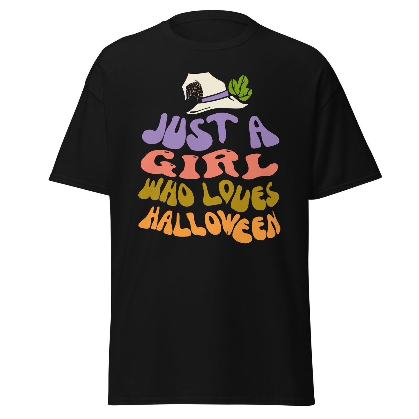 Just a Girl Who Loves Halloween , Halloween Design Soft Style Heavy Cotton T-Shirt