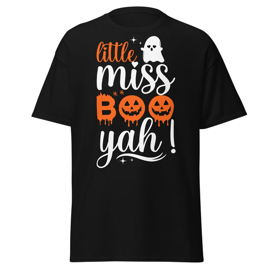 Little Miss Boo Yah, Halloween-Design, weiches T-Shirt aus schwerer Baumwolle