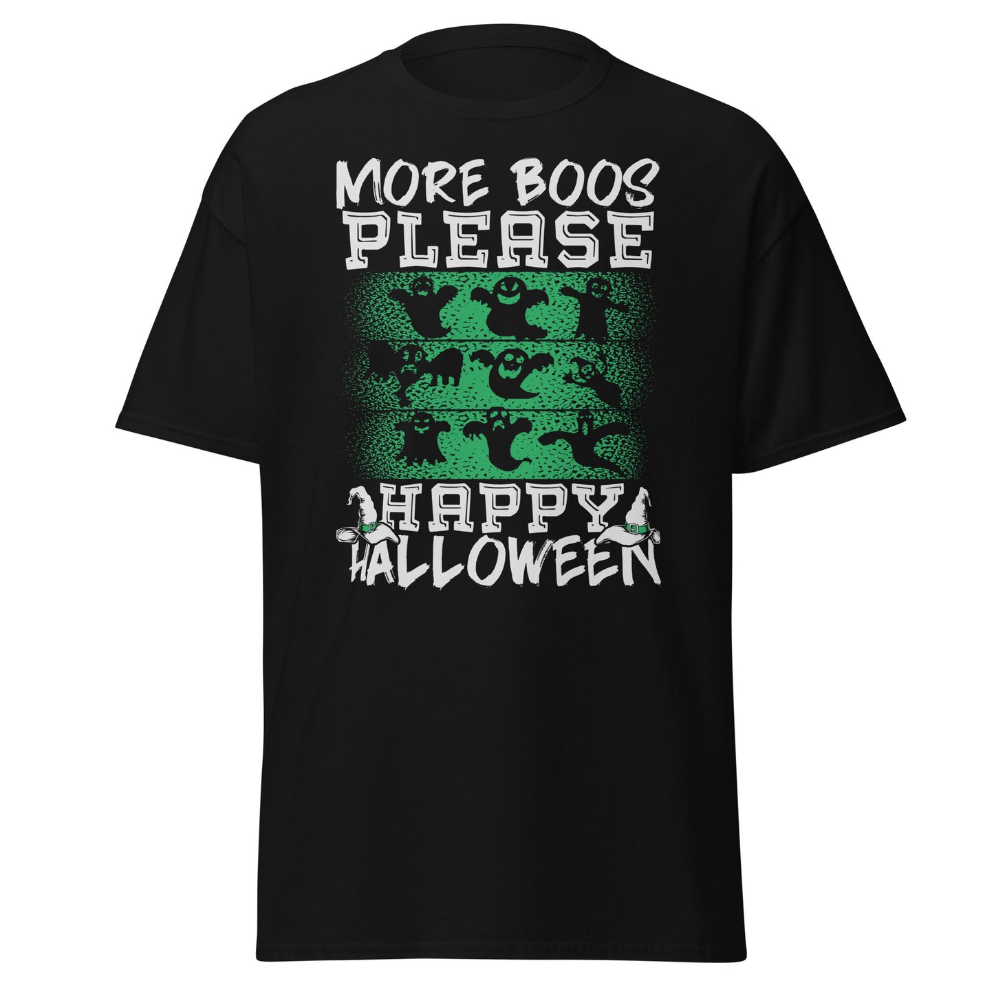 MEHR BOOS BITTE HAPPY HALLOWEEN, weiches T-Shirt aus schwerer Baumwolle im Halloween-Design