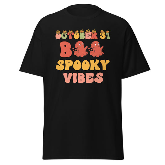 31 de octubre Boo Spooky Vibes, camiseta de algodón pesado de estilo suave con diseño de Halloween