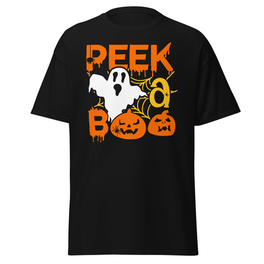 Peek a Boo , Halloween Design Soft Style Heavy Cotton T-Shirt