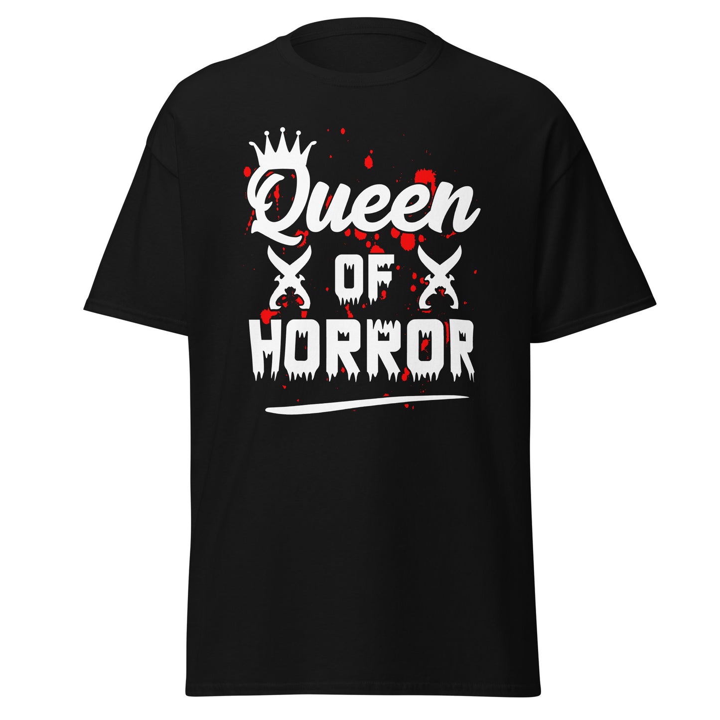 Queen Of Horror, Halloween-Design, weiches T-Shirt aus schwerer Baumwolle