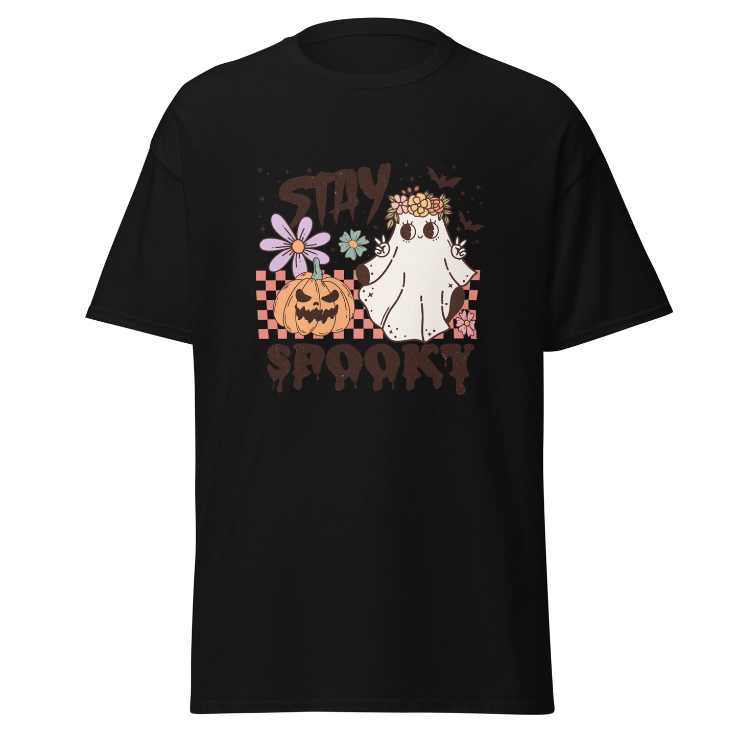 Stay Spooky, camiseta de algodón pesado de estilo suave con diseño de Halloween