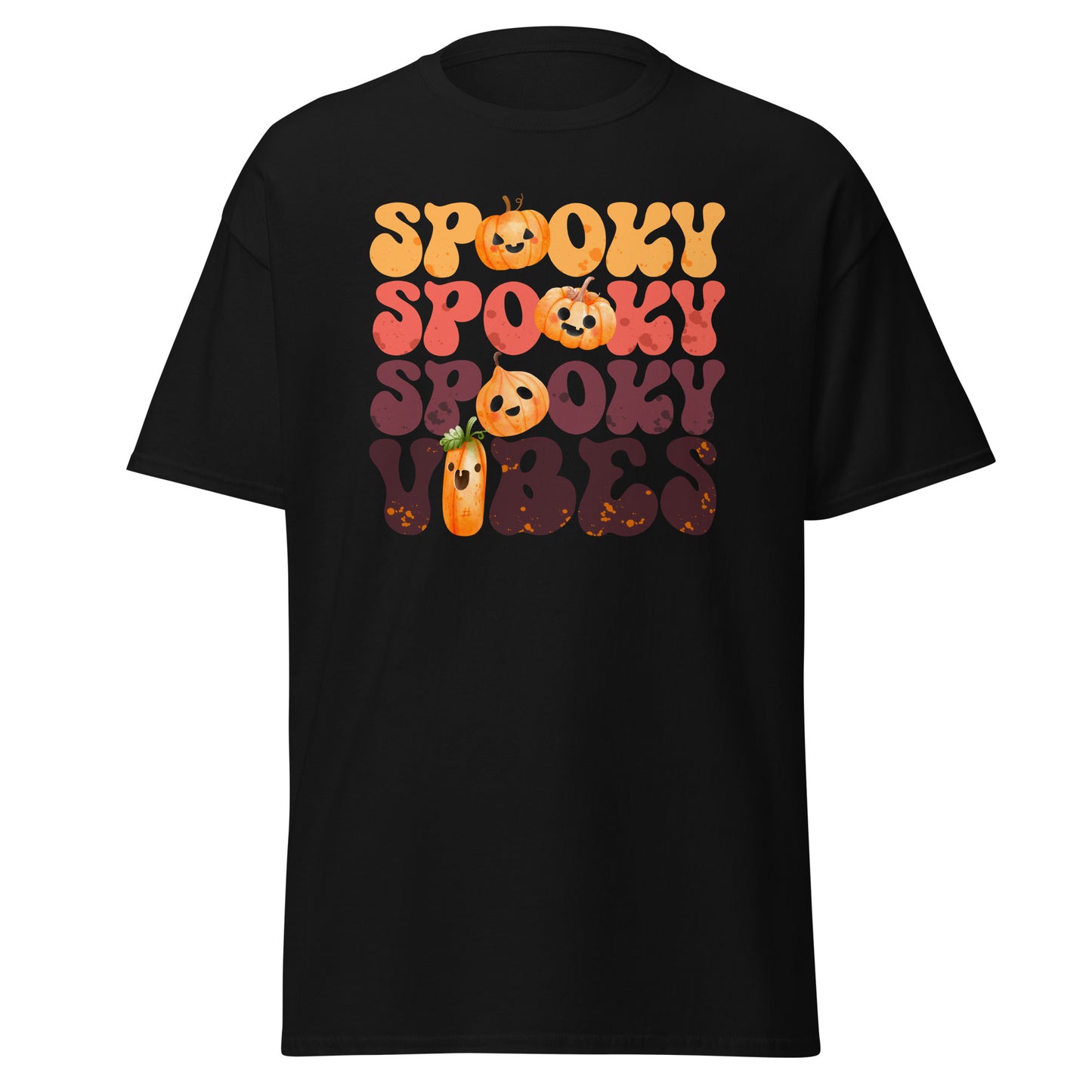 Spooky Vibes , Halloween Design Soft Style Heavy Cotton T-Shirt