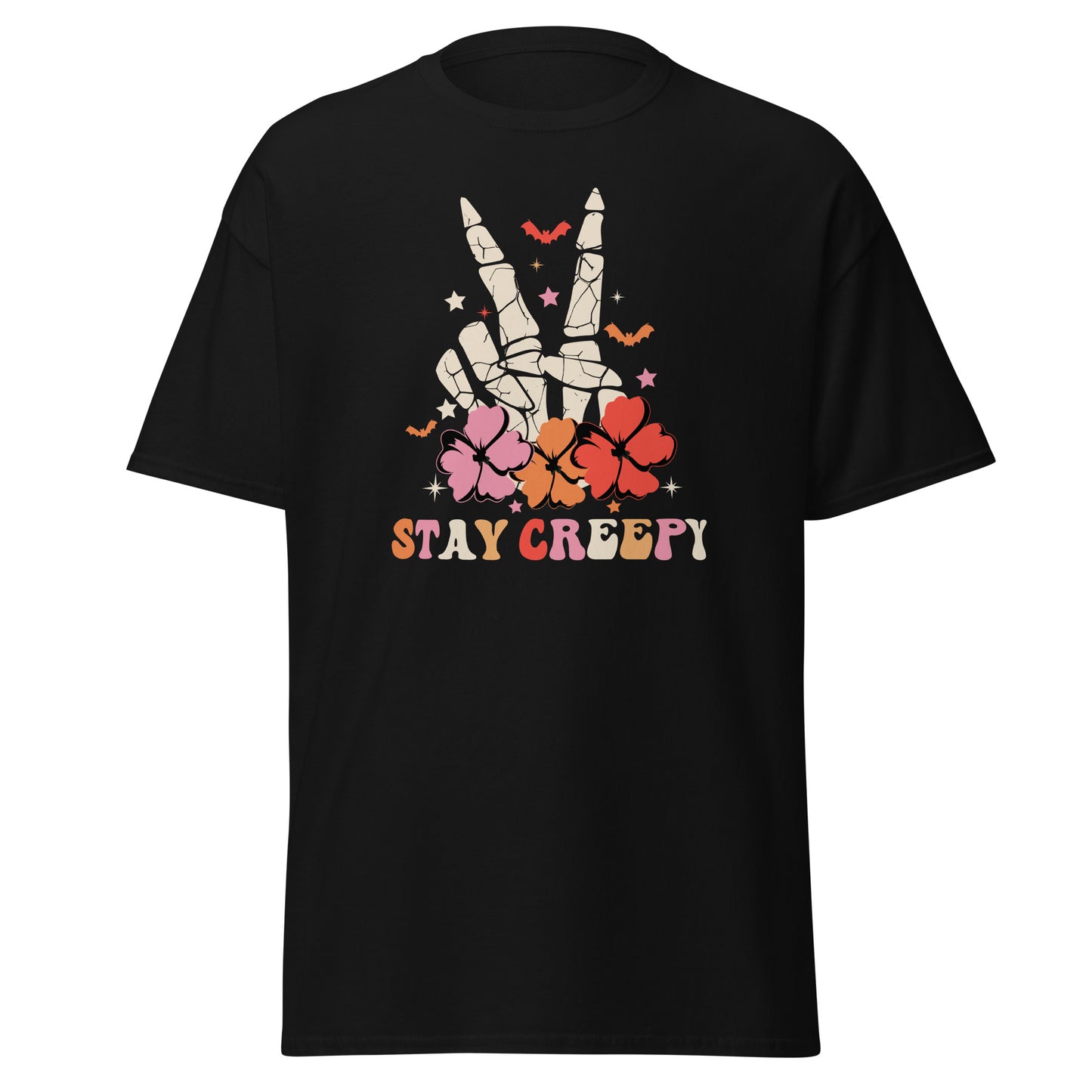 Stay Creepy Funny Trick or Treat , Halloween Design Soft Style Heavy Cotton T-Shirt