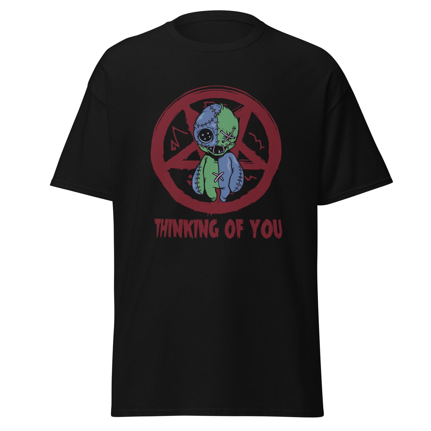 Thinking of You Voodoo Doll, Halloween-Design, weiches T-Shirt aus schwerer Baumwolle