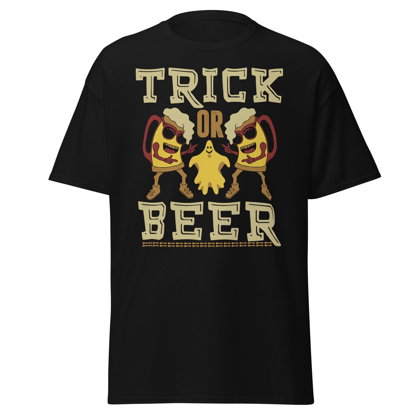 TRUCO O CERVEZA, Camiseta de algodón pesado de estilo suave con diseño de Halloween