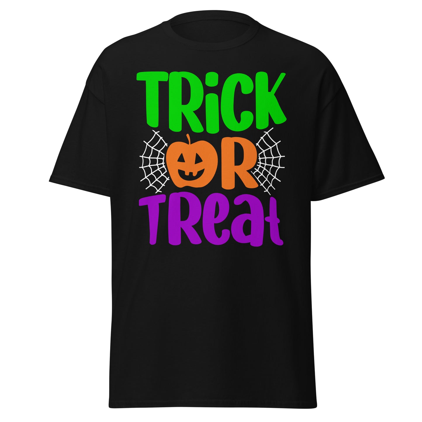 Truco o trato, camiseta de algodón pesado de estilo suave con diseño de Halloween