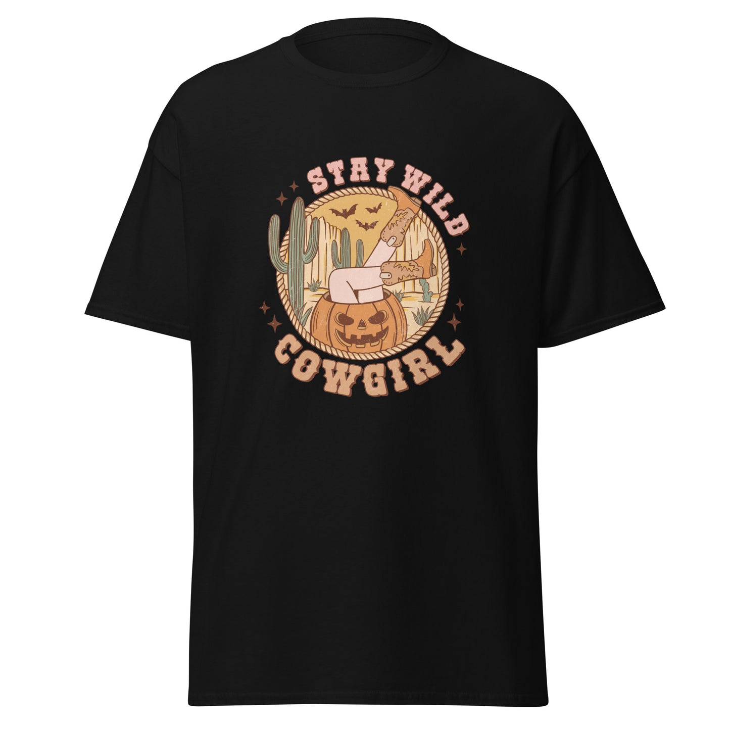 Stay Wild Cowgirl , Halloween Design Soft Style Heavy Cotton T-Shirt
