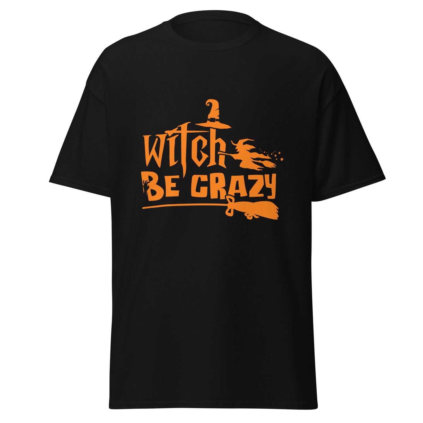 Witch Be Crazy , Halloween Design Soft Style Heavy Cotton T-Shirt