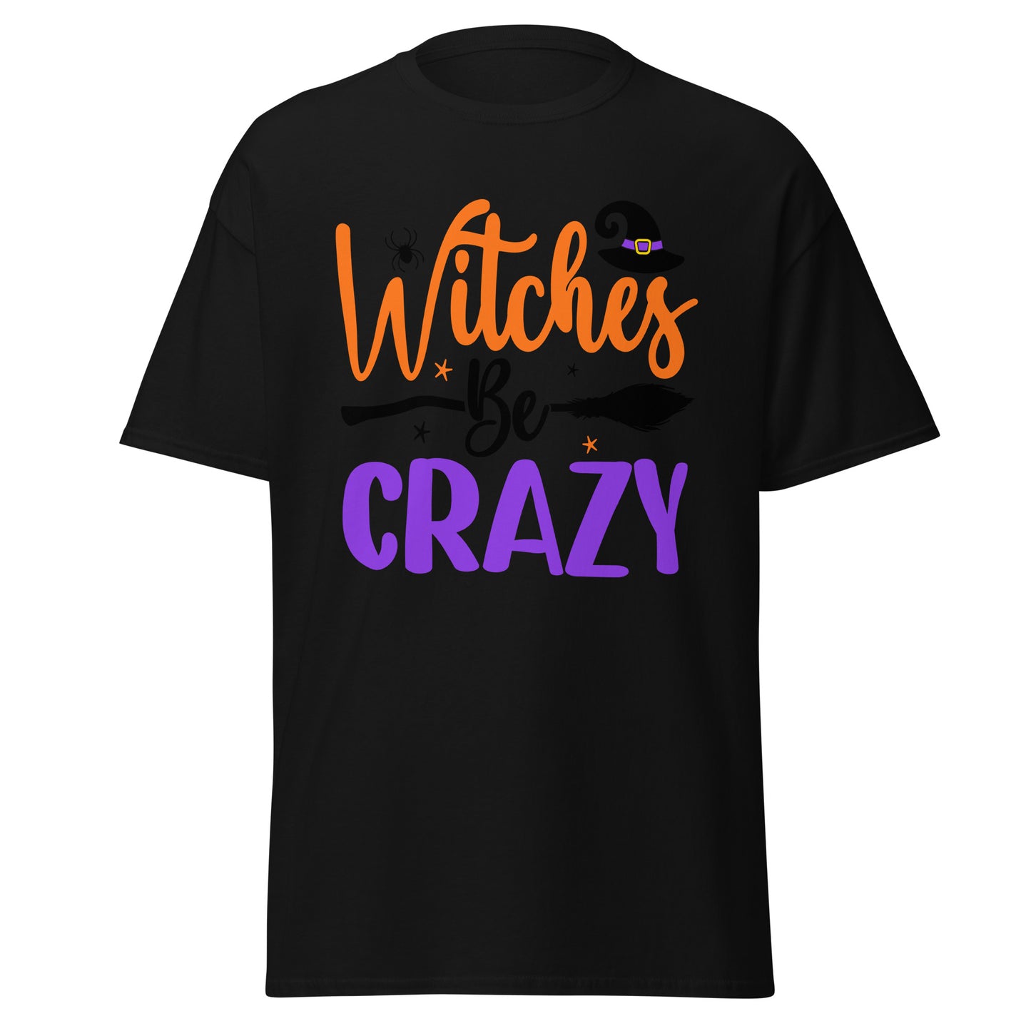 Witch Be Crazy, Halloween-Design, weiches T-Shirt aus schwerer Baumwolle