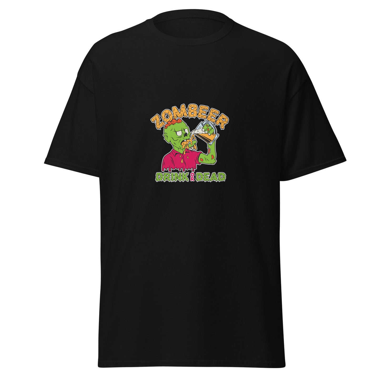 Zombeer Drink Or Dead , Halloween Design Soft Style Heavy Cotton T-Shirt