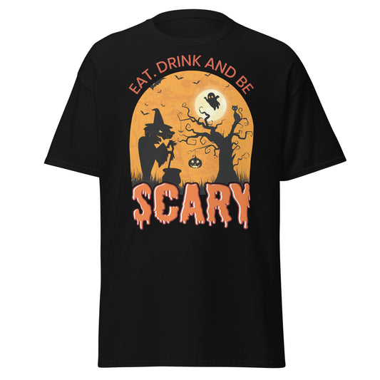 Sip, Savor, and Spook. Halloween Graphic Tee - Eat, Drink and Be Scary