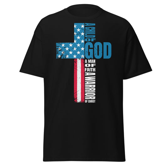 Faith Cross, American Flag - Christ Jesus T-Shirt