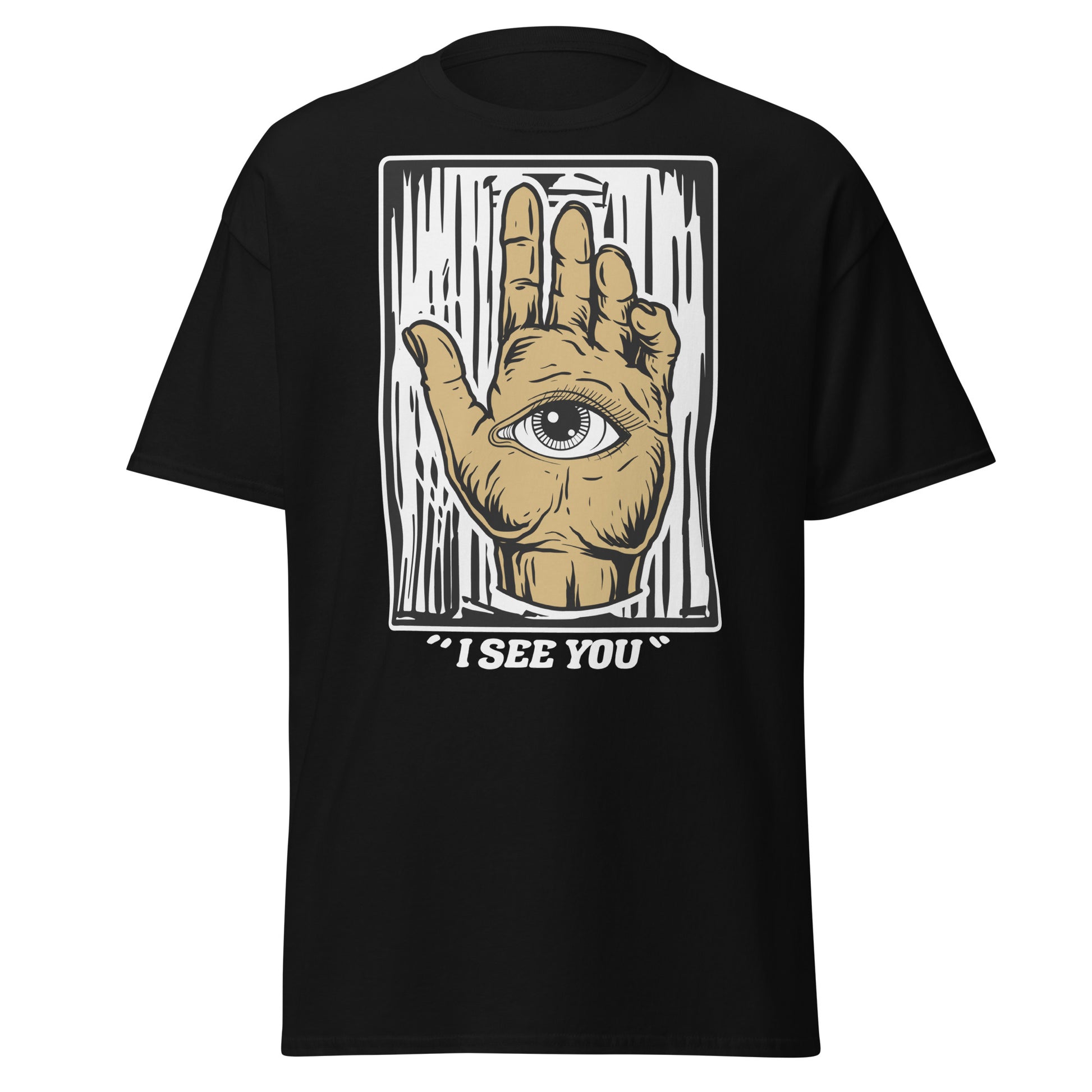 Eerie Elegance, Eye In Hand I See You Halloween Tee