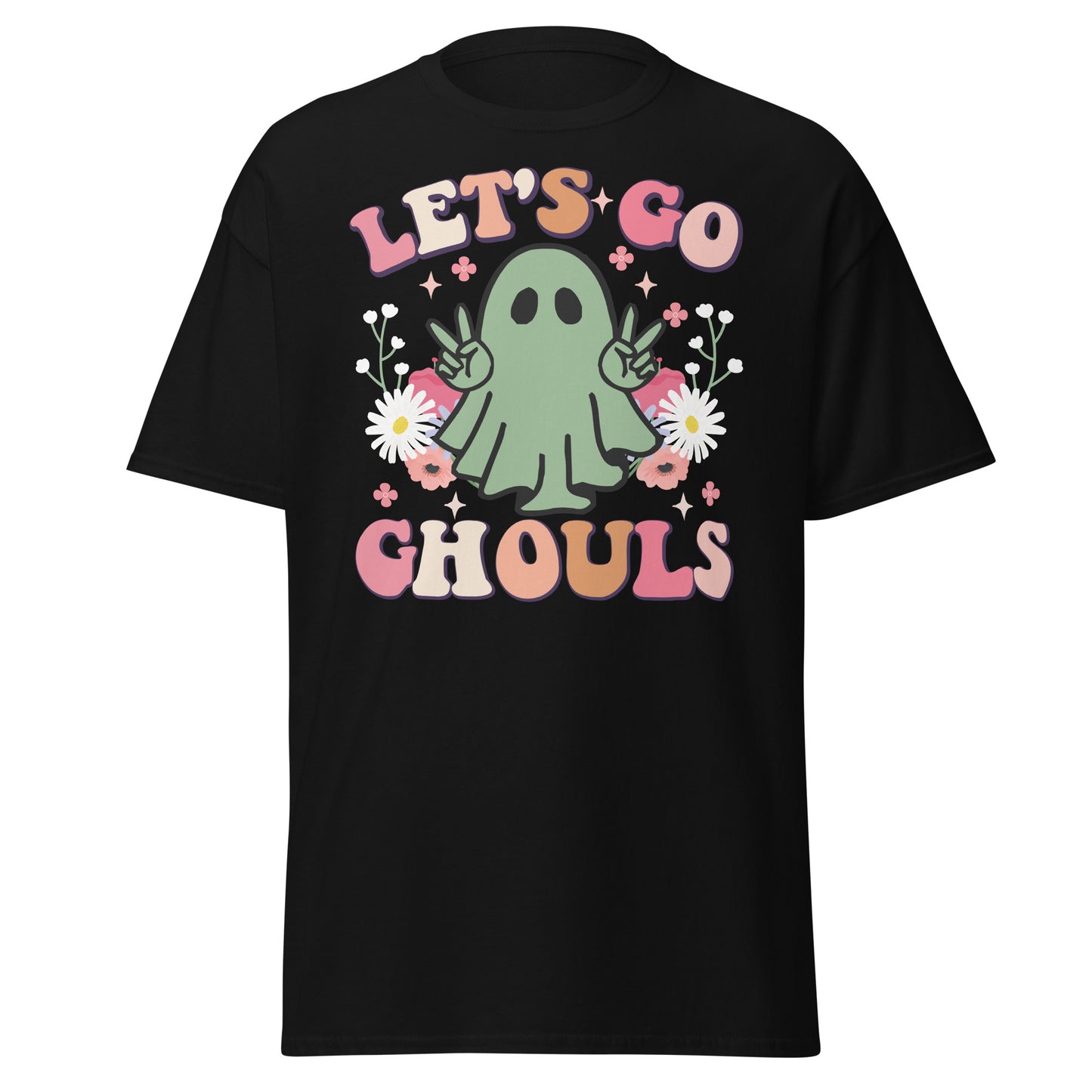 Let's go ghouls, camiseta de algodón pesado de estilo suave con diseño de Halloween