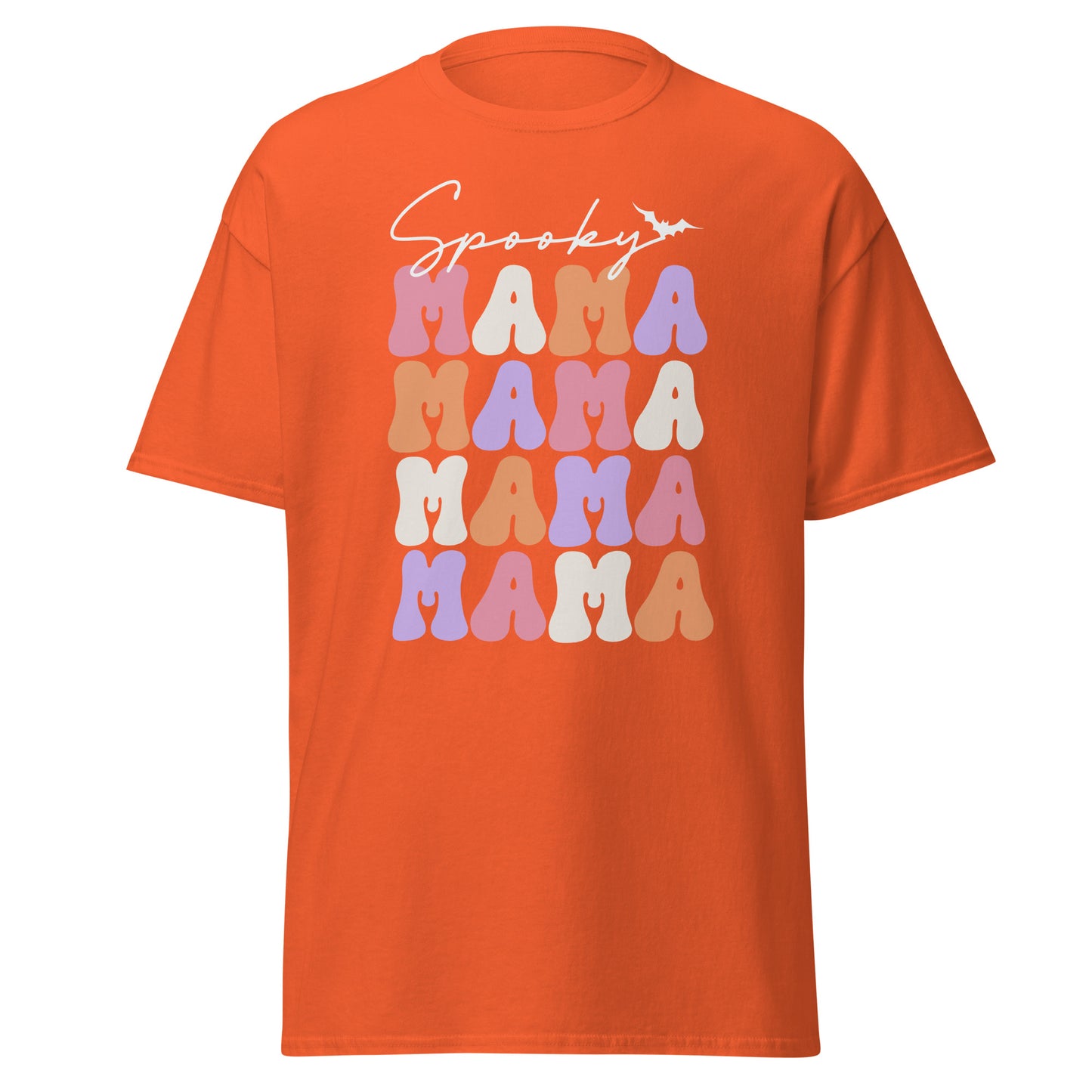 SPOOKY MAMA, Camiseta de algodón pesado de estilo suave con diseño de Halloween