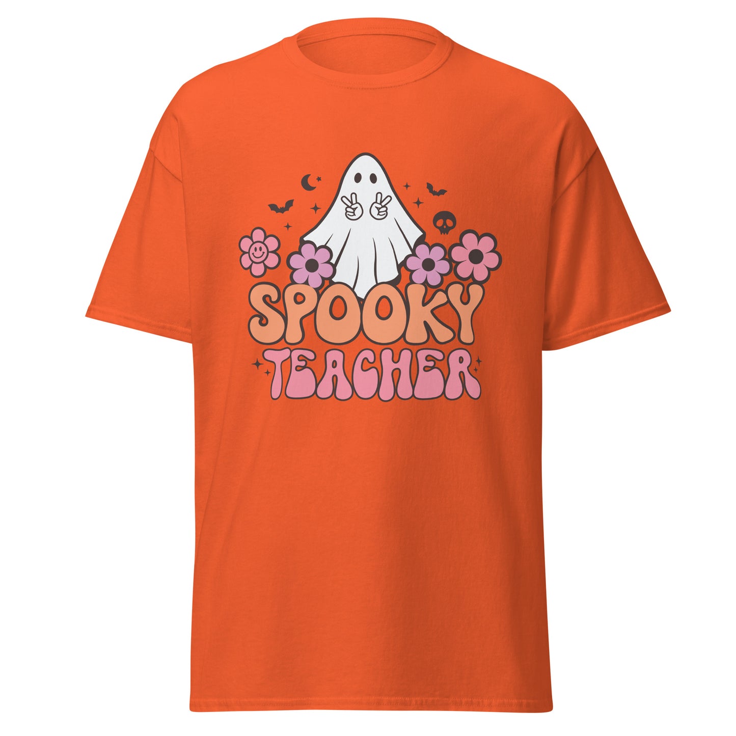 Gruseliger Lehrer, Halloween-Design, weiches T-Shirt aus schwerer Baumwolle