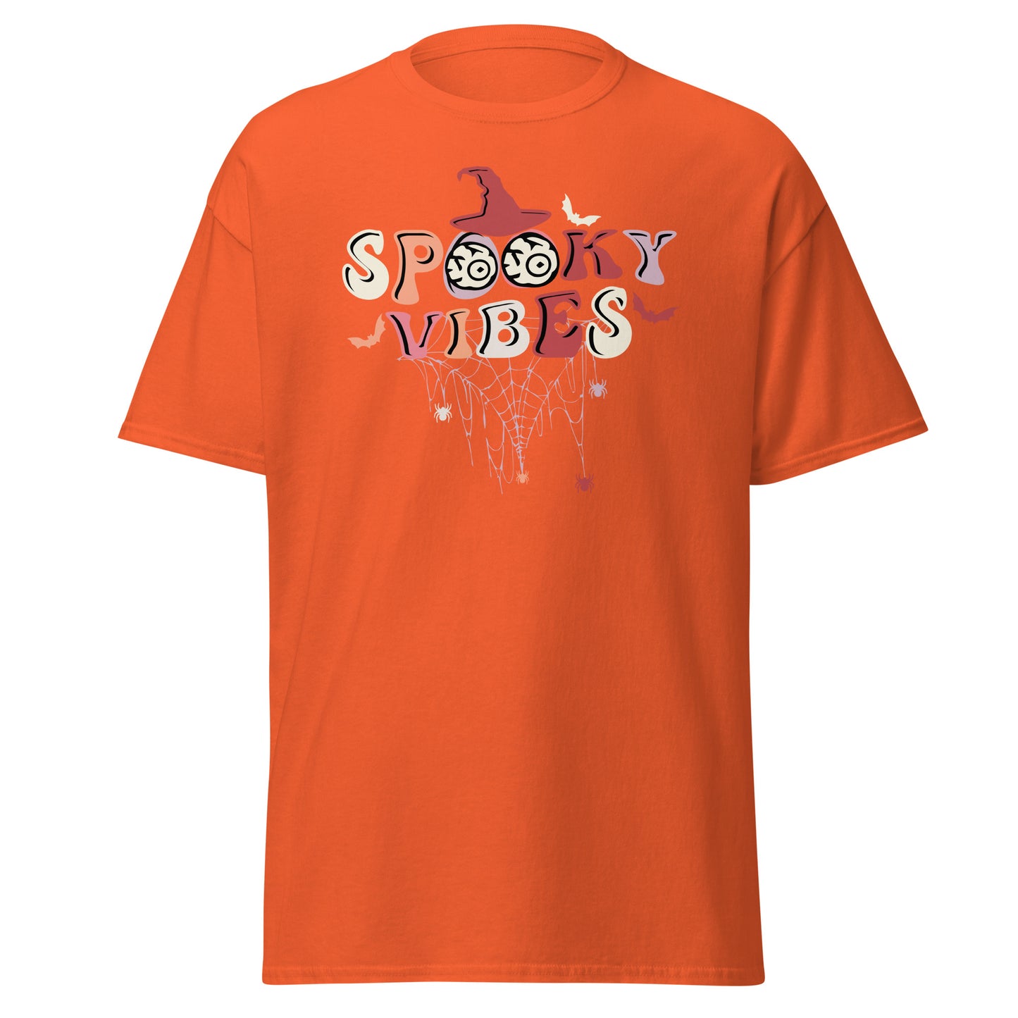 Spooky Vibes Retro, camiseta de algodón pesado con diseño de Halloween, estilo suave