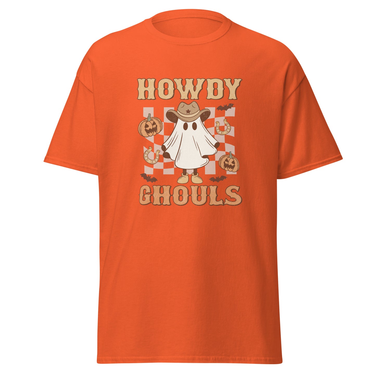 Texas Ghost Halloween, Howdy Ghouls, camiseta de algodón pesado de estilo suave con diseño de Halloween