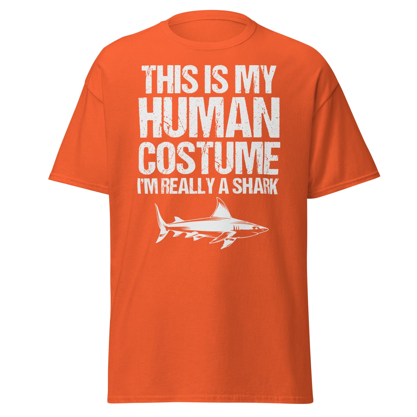 THIS IS MY HUMAN COSTUME I'M REALLY A SHARK , Halloween Design Soft Style Heavy Cotton T-Shirt