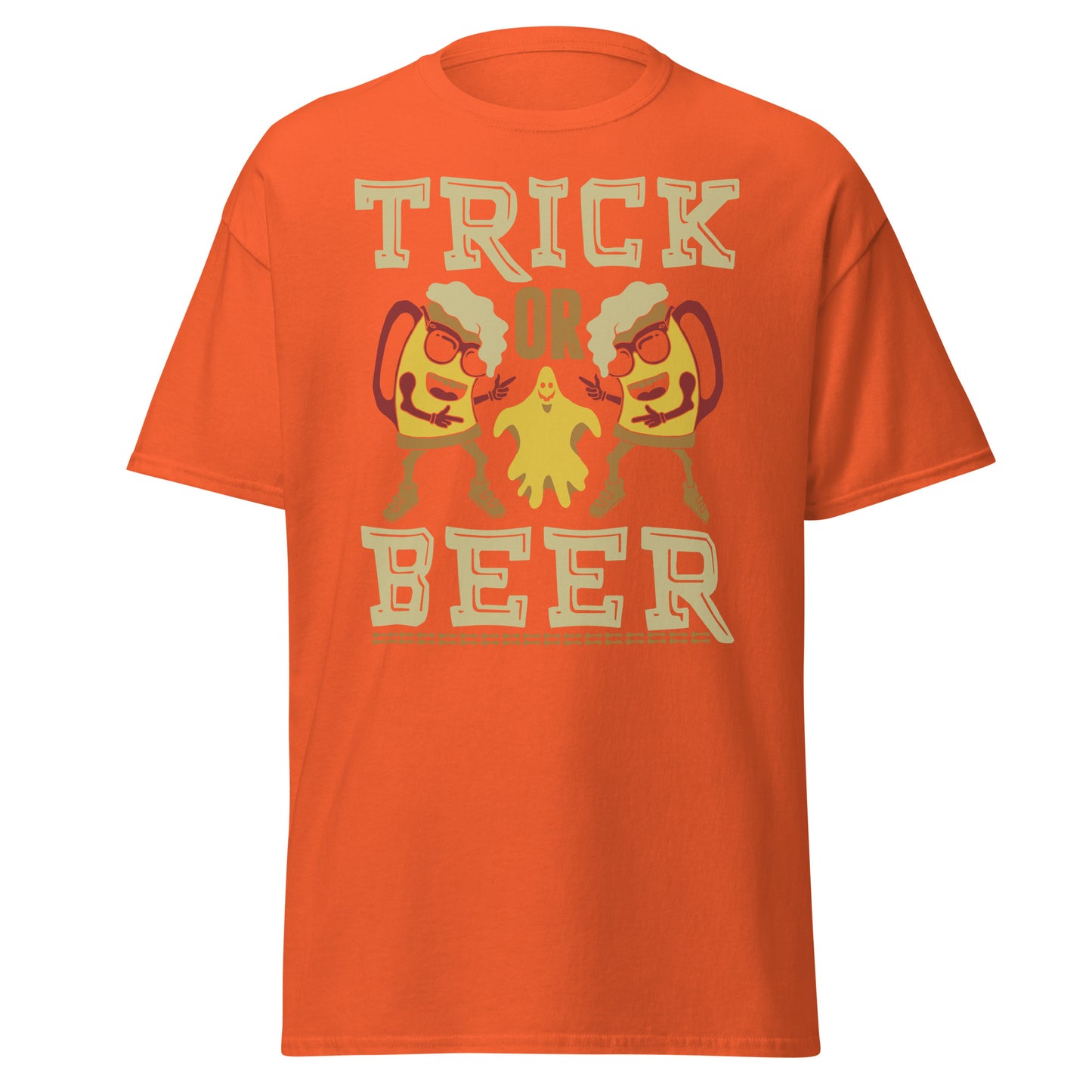 TRUCO O CERVEZA, Camiseta de algodón pesado de estilo suave con diseño de Halloween