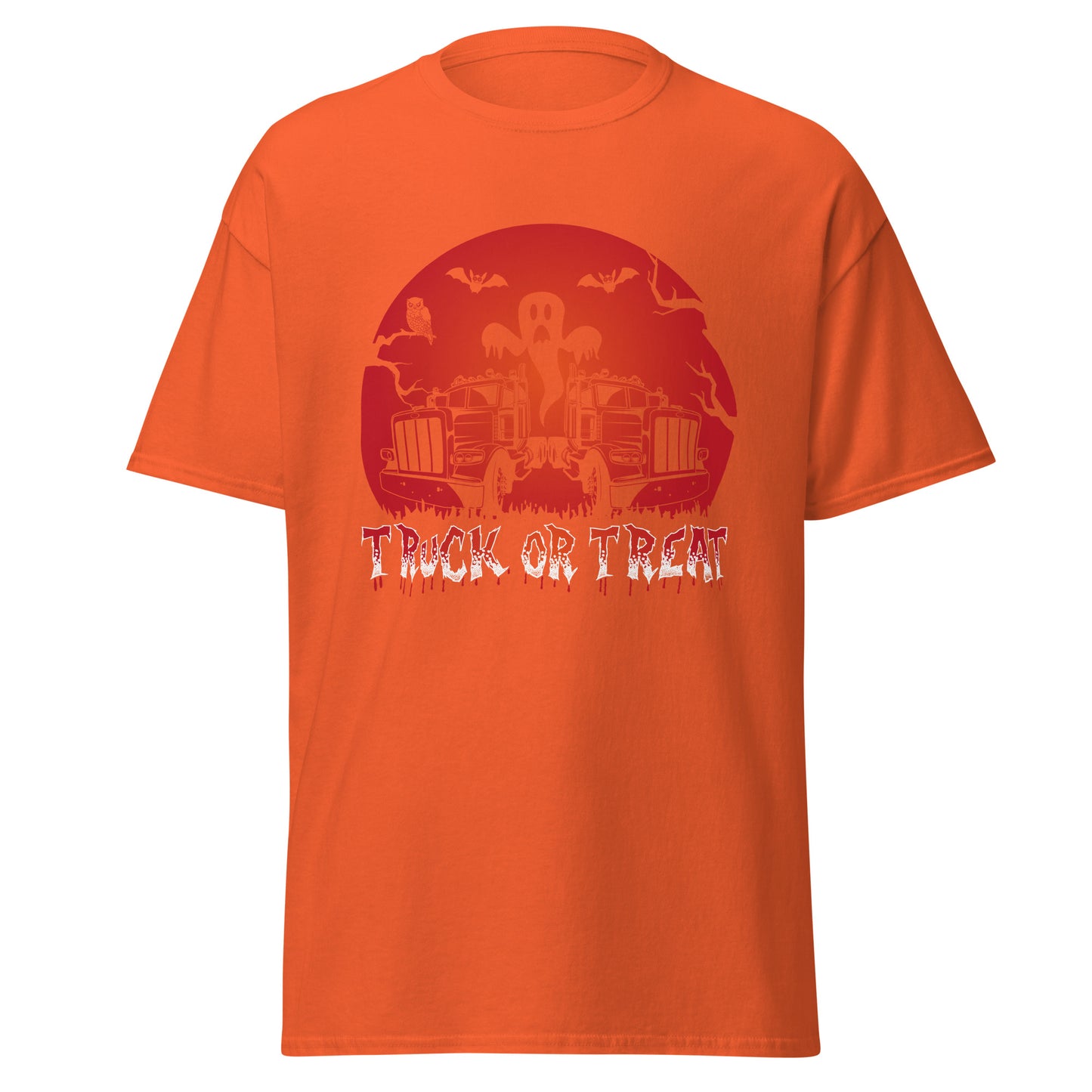 TRUCK OR TREAT, Halloween-Design, weiches T-Shirt aus schwerer Baumwolle