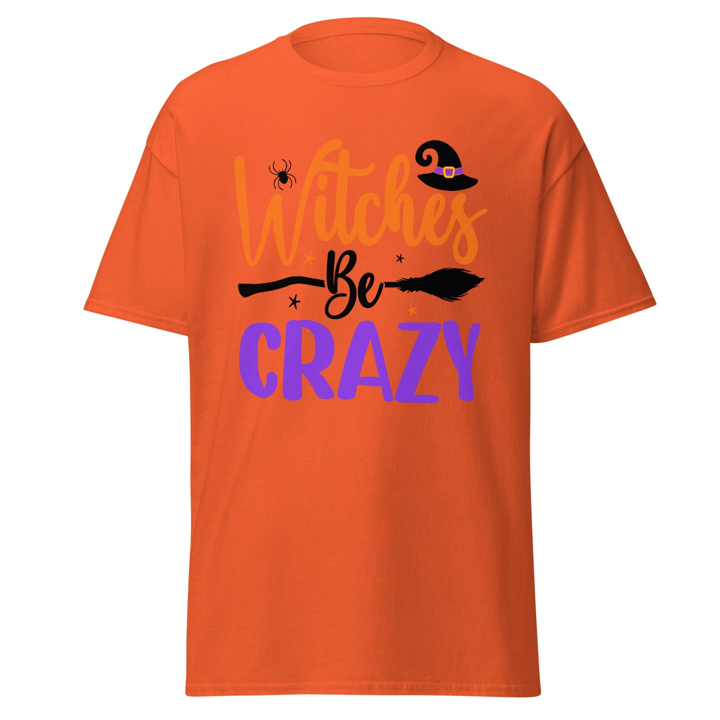 Witch Be Crazy, Halloween-Design, weiches T-Shirt aus schwerer Baumwolle