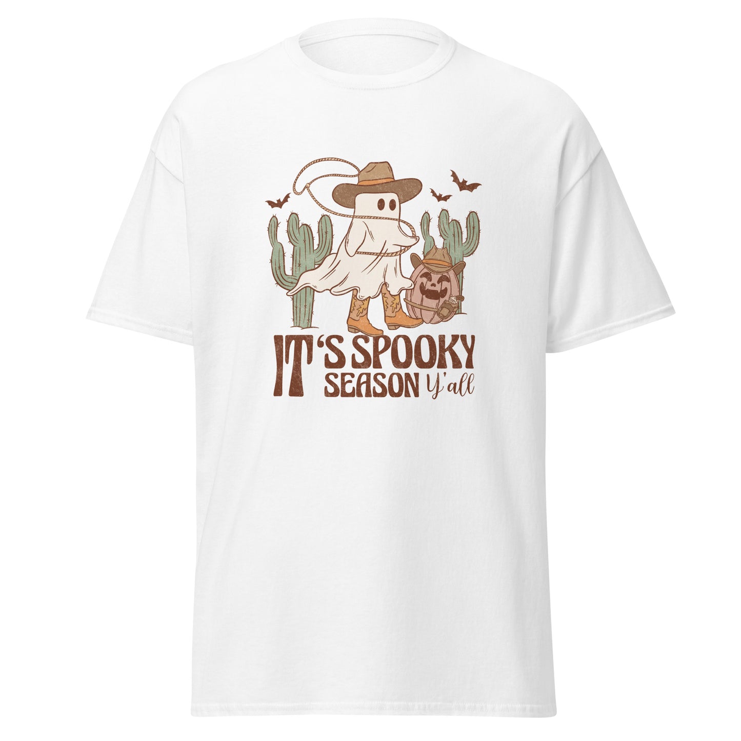 Es ist gruselige Jahreszeit, texanischer Halloween-Cowboy, Halloween-T-Shirt im weichen Stil