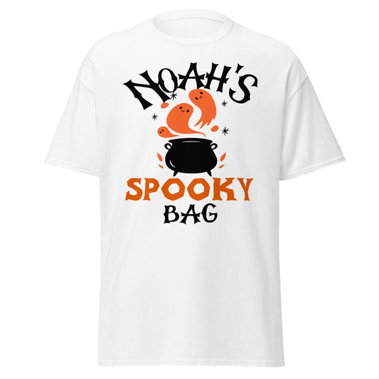 Noahs gruselige Tasche, Halloween-Design, weiches T-Shirt aus schwerer Baumwolle