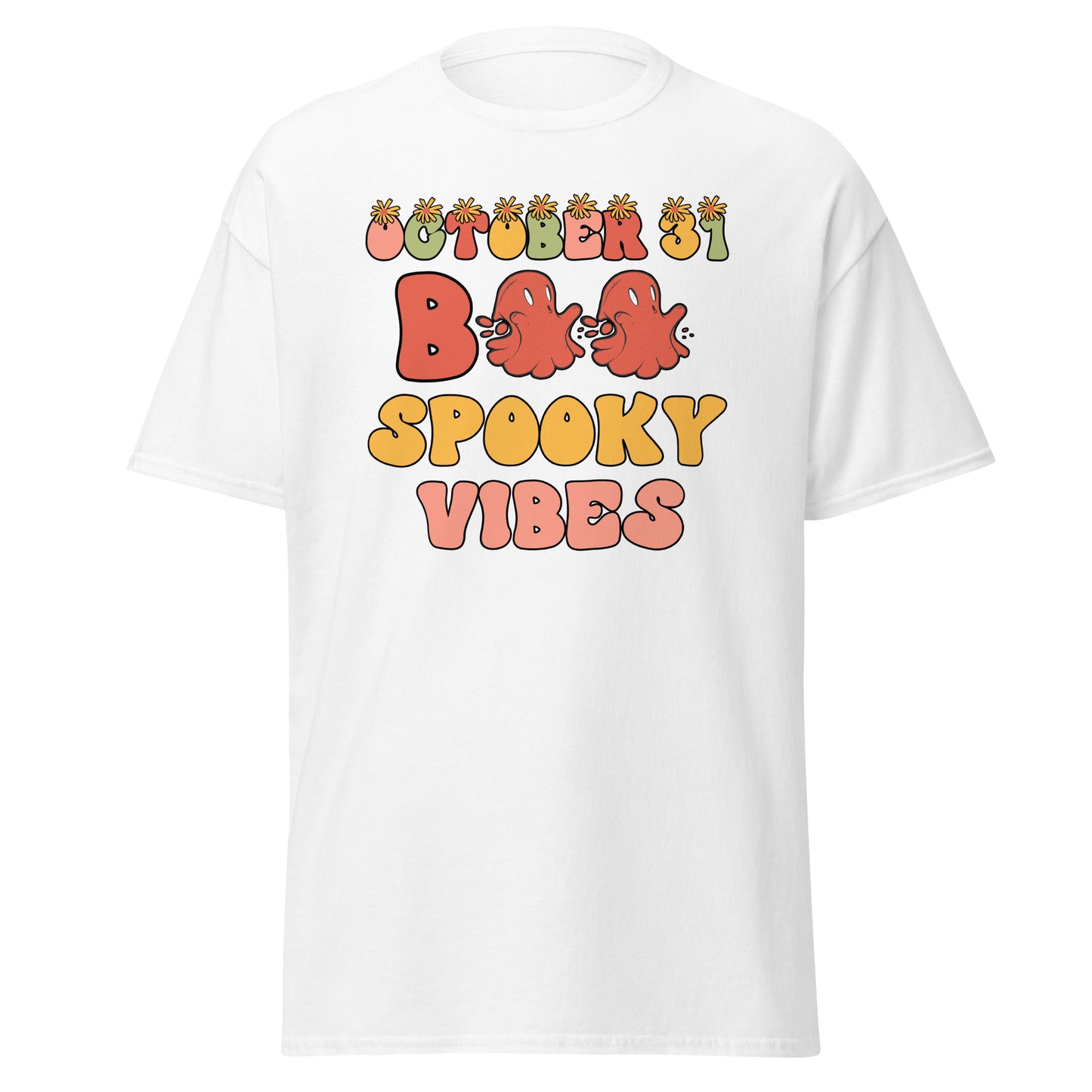 October 31 Boo Spooky Vibes , Halloween Design Soft Style Heavy Cotton T-Shirt