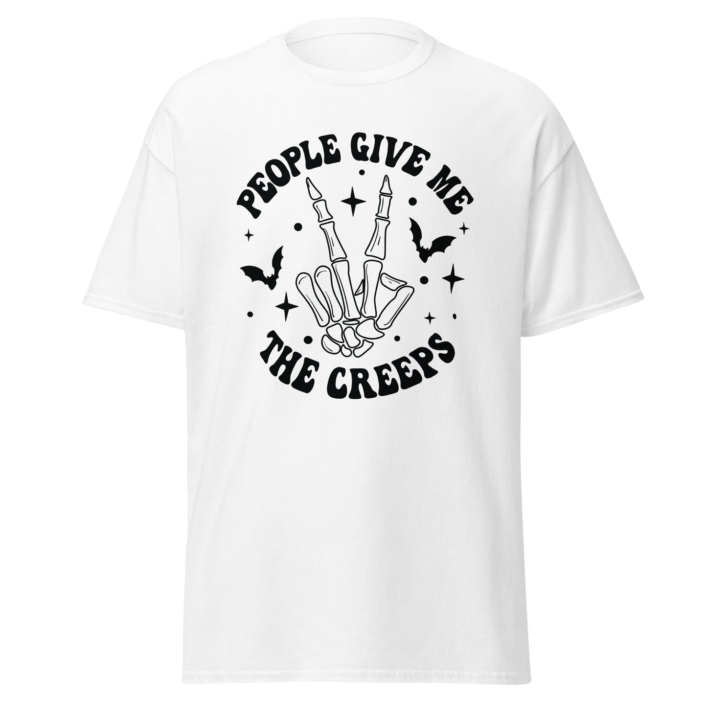 People Give Me The Creeps, camiseta de algodón pesado de estilo suave con diseño de Halloween