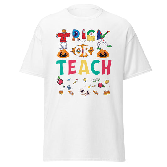 Schullehrer Trick or Teach, Halloween-Design, weiches T-Shirt aus schwerer Baumwolle