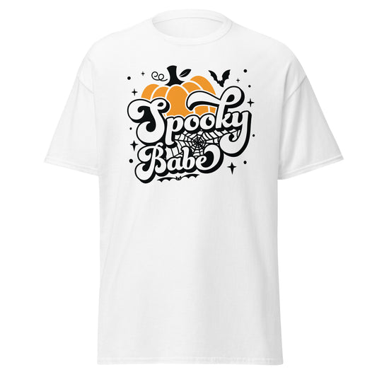 Spooky Babe , Halloween Design Soft Style Heavy Cotton T-Shirt