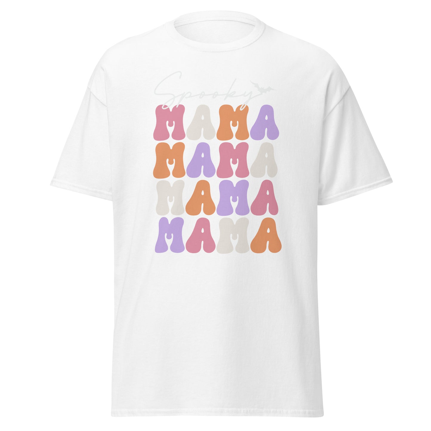 SPOOKY MAMA , Halloween Design Soft Style Heavy Cotton T-Shirt