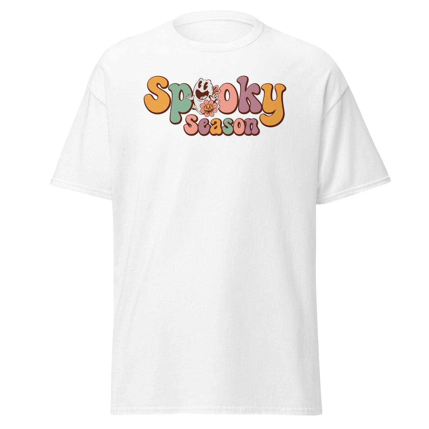 Spooky Season, Halloween Ghost , Halloween Design Soft Style Heavy Cotton T-Shirt