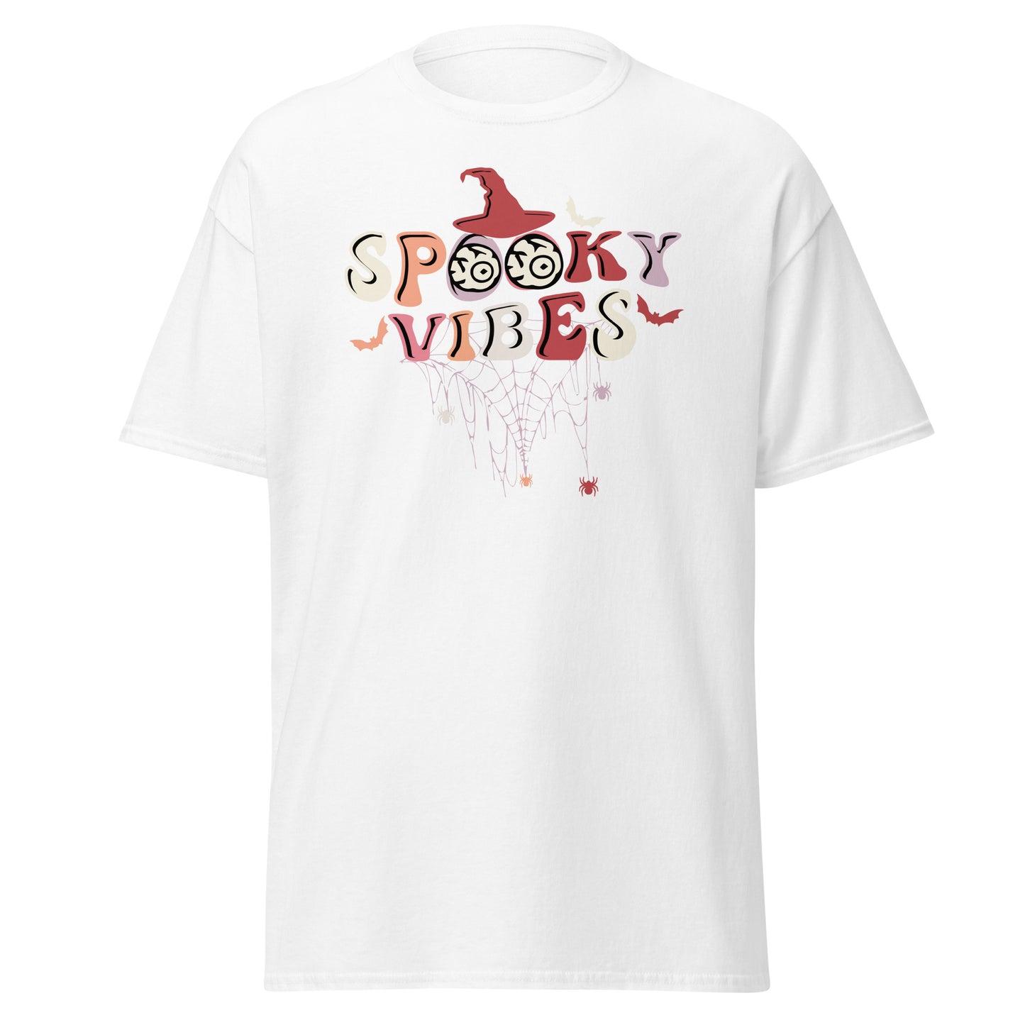 Spooky Vibes Retro, camiseta de algodón pesado con diseño de Halloween, estilo suave