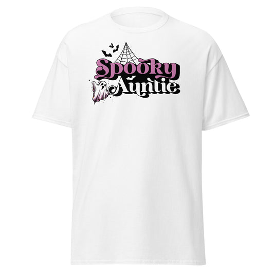 SPOOKY Auntie, camiseta de algodón pesado de estilo suave con diseño de Halloween