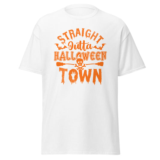 Straight Outta Halloween Town, weiches T-Shirt aus schwerer Baumwolle im Halloween-Design