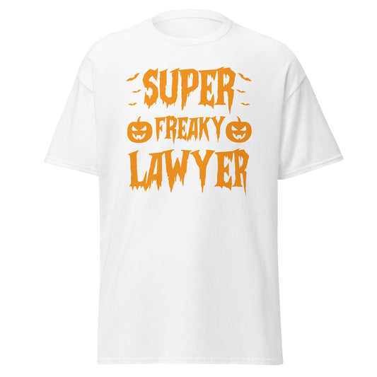 Super Freaky Lawyer, camiseta de algodón pesado de estilo suave con diseño de Halloween