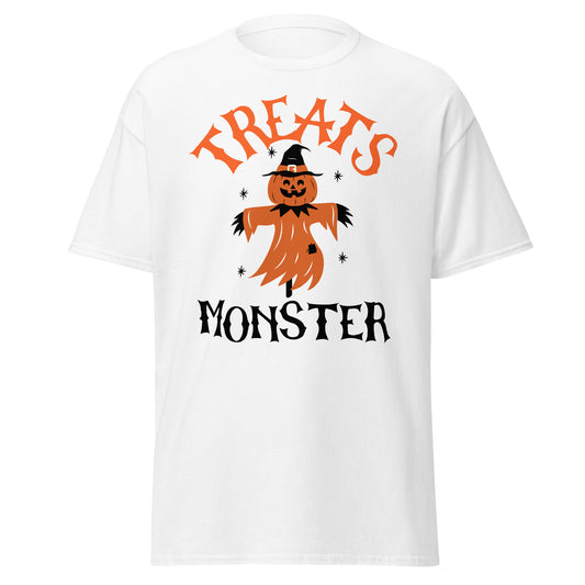 Treats Monster, camiseta de algodón pesado de estilo suave con diseño de Halloween