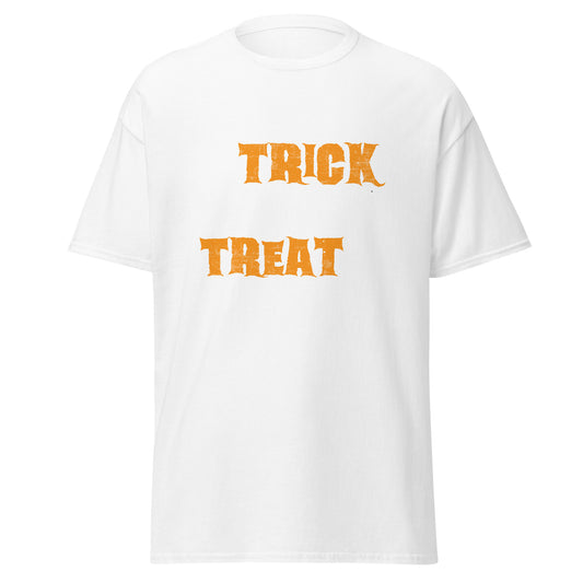 Truco o trato, camiseta de algodón pesado de estilo suave con diseño de Halloween