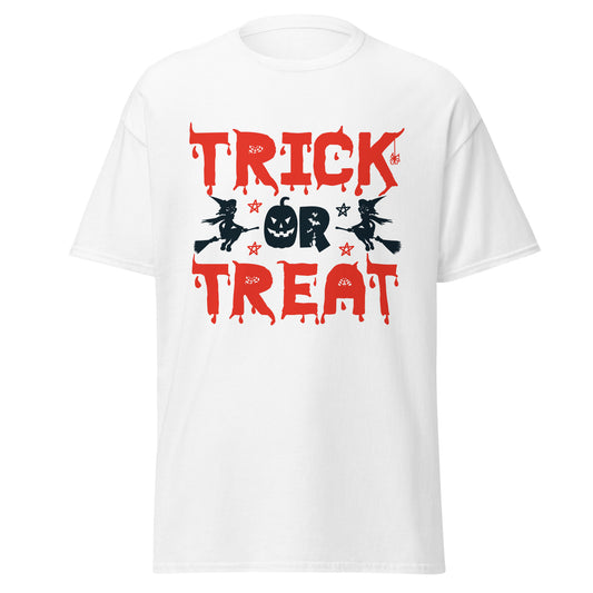 Truco o trato, camiseta de algodón pesado de estilo suave con diseño de Halloween