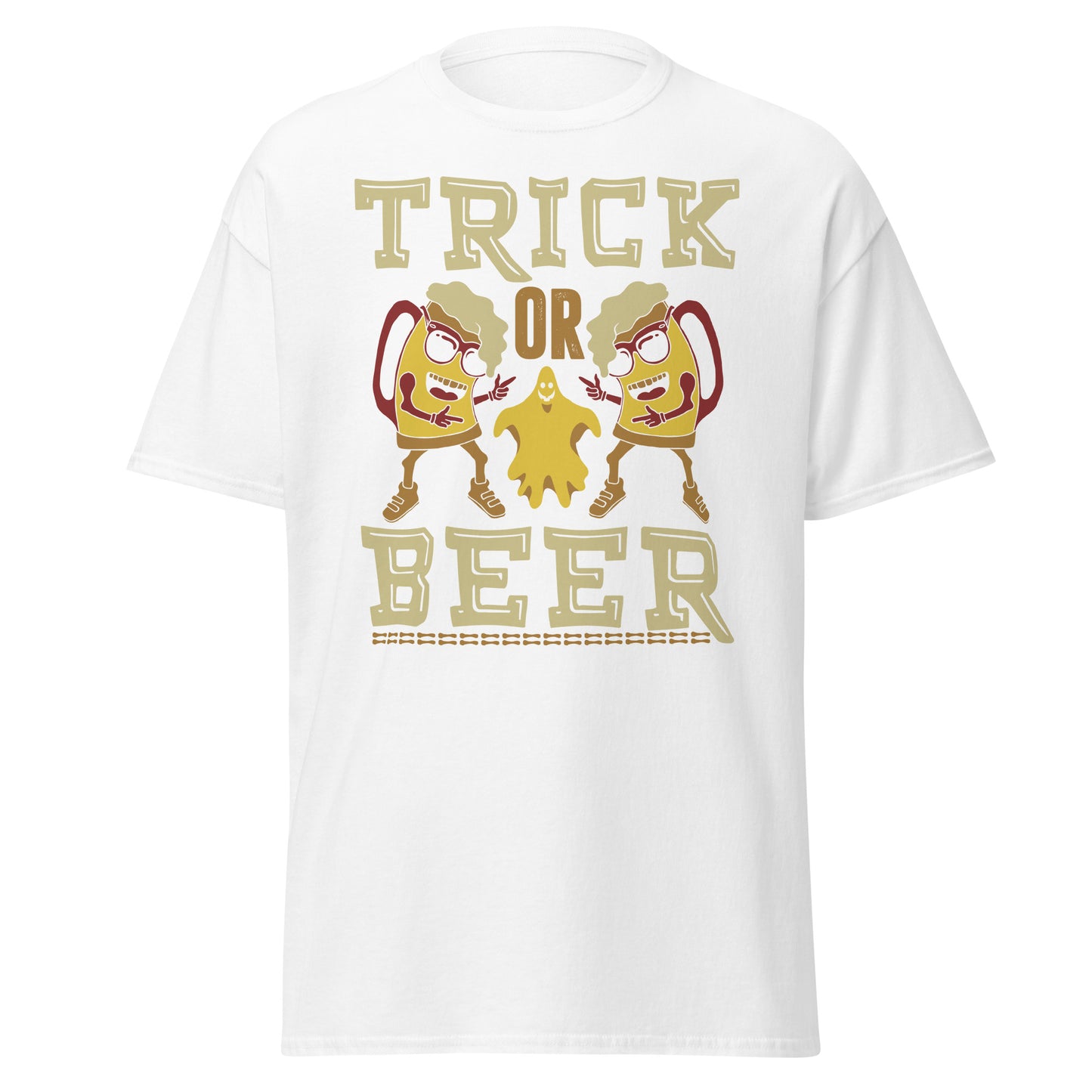 TRICK OR BEER, Halloween-Design, weiches T-Shirt aus schwerer Baumwolle