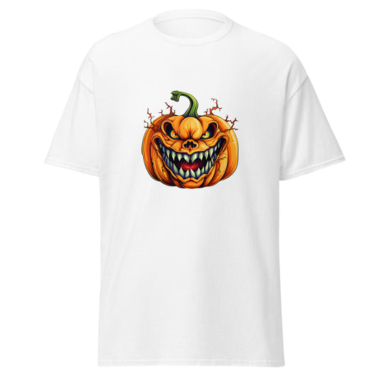 Calabaza de Halloween de acuarela, camiseta de algodón pesado de estilo suave con diseño de Halloween