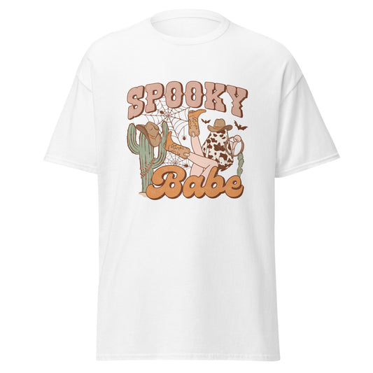 Spooky babe, camiseta de algodón pesado de estilo suave con diseño de Halloween