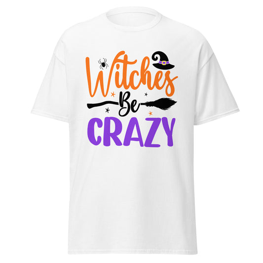 Witch Be Crazy, camiseta de algodón pesado de estilo suave con diseño de Halloween